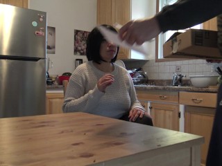 Hot mommy gets fucked and creampied by the delivery guy. Are you happy now daddy!?