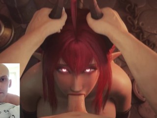 succubus demon with horns sucks big dick