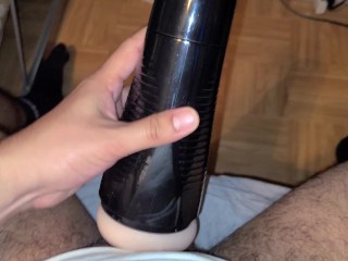 Latin Guy has Toe Curling Hard Cum shot from Fleshlight