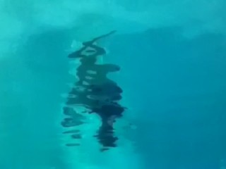 Face-up breathhold underwater ballerina dancer feet 