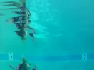 Face-up breathhold underwater ballerina dancer feet 