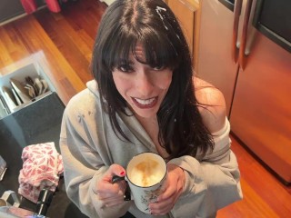 Can't Even Make My Morning Latte Without My BF Cumming All Over Me (Freeuse Facial)