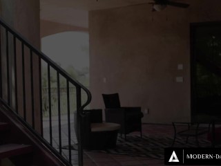 MODERN-DAY SINS - Asian Teen Upskirt For Helpful Neighbor Who Gets His First Pussy Peek!