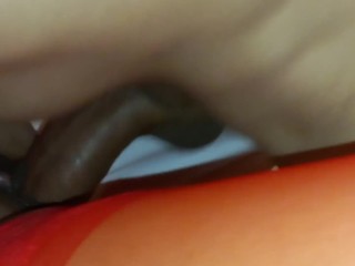 My husband's horny is seeing a big penis going in and out of my pussy in his face