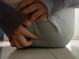 Press your finger against the pussy from the top of the tight skirt.