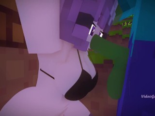 Minecraft Porn Zombie fucks girl relaxing under a tree