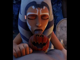 Ahsoka Halloween Blowjob - Star Wars 3d animation loop with sound