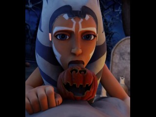 Ahsoka Halloween Blowjob - Star Wars 3d animation loop with sound