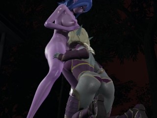 Night elf futa x sylvanas 3d