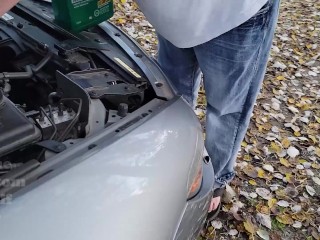 I peed my pants while working on the car, while my girlfriend watched and recorded.