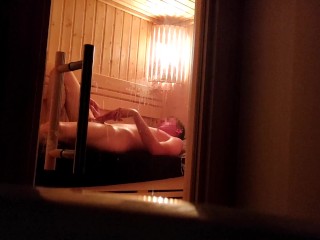 Touching myself in Sauna