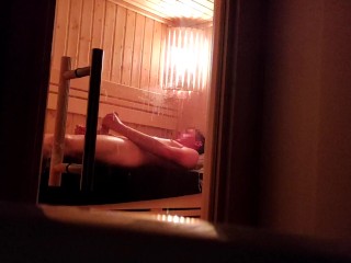 Touching myself in Sauna