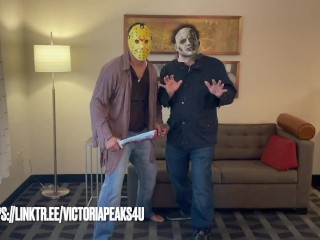 Victoria Peaks gets tag teamed by Jason and Michael Myers on Halloween (Full Version Available)