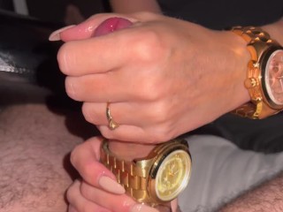 Hot MILF Levels Up: Multiple WRISTWATCH Handjob, Extremely HOT