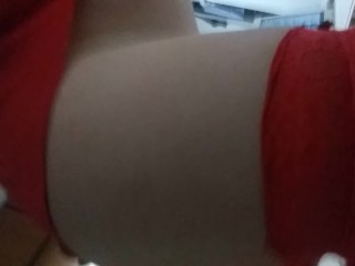 Curvy thicc pregnant hot wife in red ligerie showing off thick phat ass naughty housewife milf video