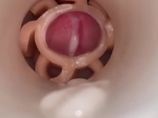 Fucking my Fleshlight with vibrating butt plug makes my CUM SO HARD