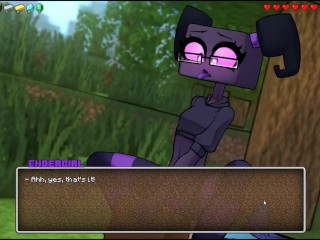 HornyCraft [Minecraft Parody Hentai game ] Ep.11 enderman girl loves to sit on Steve face