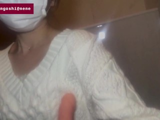 勤務終了後のエロ行為…。変態看護婦が公衆トイレで…痴漢からの一人オナニー