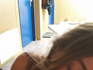 Cheating on my Husband, sucking Dick of my Boss after work with cum on face