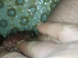 PISSING IN TUB FINGERING MY INVERTED DICKIE TOO