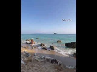 Amateur couple have sex on Greek beach *full length*