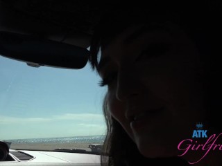 Feeling and playing with a very excited date in the car and touching her pussy Zoey Jpeg