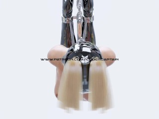 Hanging Restrained Girl On Her Way to Her Cell 3D BDSM Animation