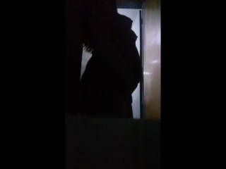 Pregnant amateur hot wife milf on homemade video showing off pregnancy round belly stomach on camera