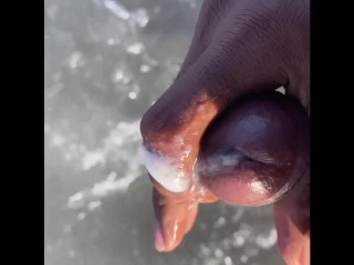 BBC FIRST NUDE BEACH EXPERIENCE AND MASTURBATION IN THE OCEAN ALMOST CAUGHT SOMEWHERE IN FLORID