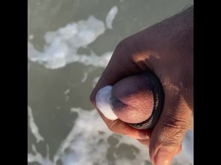 BBC FIRST NUDE BEACH EXPERIENCE AND MASTURBATION IN THE OCEAN ALMOST CAUGHT SOMEWHERE IN FLORID