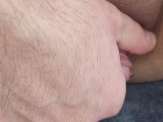 Masturbating big clit cock FTM