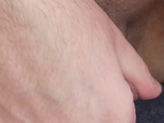 Masturbating big clit cock FTM