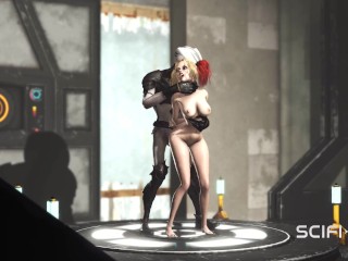 Hot sex in the sci-fi-lab. A sexy girl gets fucked by an android monster