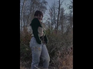 Sexy flash in nature (private property) 