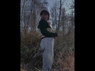 Sexy flash in nature (private property) 