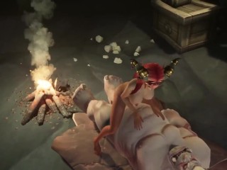 Sexy redhead elf rides Ogre Cock | Warcraft Parody