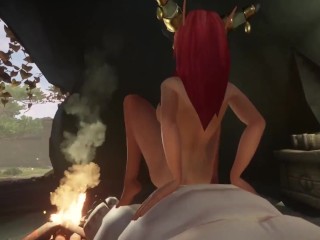 Sexy redhead elf rides Ogre Cock | Warcraft Parody