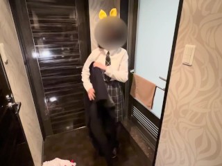 ※放送事故※18歳J●のハロウィン巫女コスプレ！ぷにぷに太ももに卑猥な落書きまみれ！エロ巫女J◯が最後はピストンをしていないのに、挿入したまま7回連続爆イキ？！？