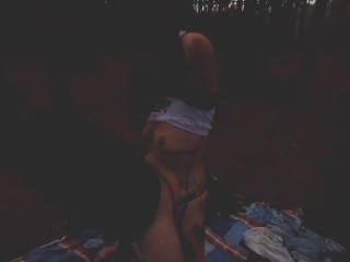 E-Girl Pegs my ass in the woods! Poor video quality, it got dark fast.