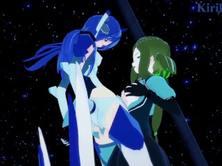 Phara Suyûf and Tsubasa Kazanari have intense futanari sex outdoors. - Symphogear Hentai