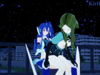 Phara Suyûf and Tsubasa Kazanari have intense futanari sex outdoors. - Symphogear Hentai