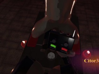 Citor3 3D VR Game Recording SFM Latex big tits mistress milks slave on sybian with lots of precum