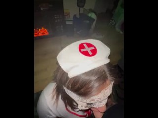 Naughty nurse rides my wife’s motor bunny before sucking my cock until she couldn’t take anymore 