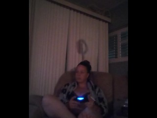 Smoking Cigarettes and Playing Video Games In My Black Bra and Panties Part 1