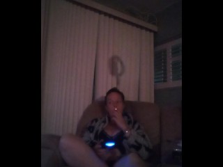 Smoking Cigarettes and Playing Video Games In My Black Bra and Panties Part 1