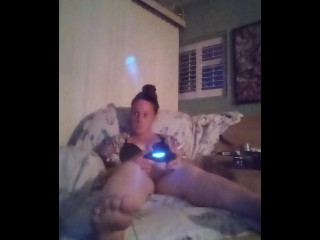 Smoking Cigarettes and Playing Video Games In My Black Bra and Panties Part 5