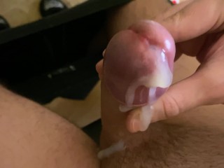 Close up Cock Cumming while Guy Moaning and Slowly Stroking until Big Cumshot & Intense Orgasm - 4K