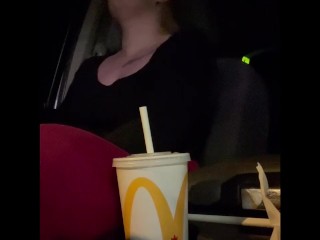 Stepsis lost bet so we drove around with her tits out I couldn’t help myself.