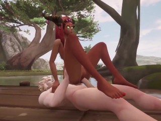 Elf gets Blowjob on the Dock | Warcraft Parody