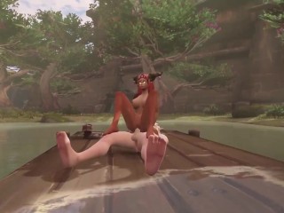 Elf gets Blowjob on the Dock | Warcraft Parody